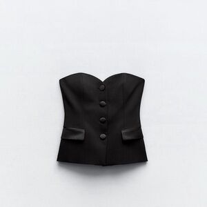 Zara | Strapless Button Top